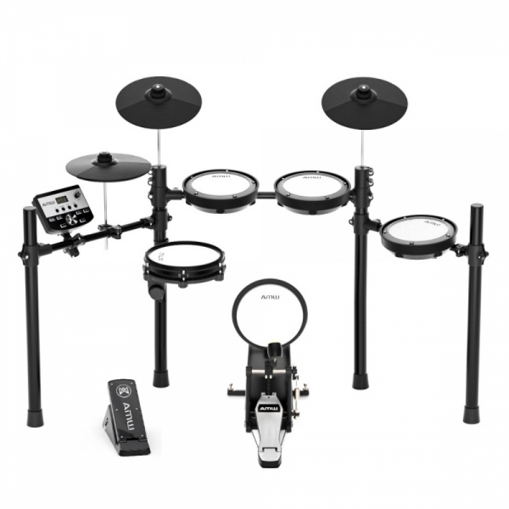 AMW ED3V2 - Bateria eletrônica PADs em Mesh Caixa Dual e Pratos Dual + Choke
