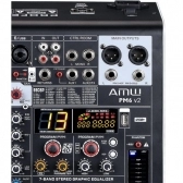 Amw Pm6 v2 - Mesa De Som 6 Canais 99 Efx DSP Interface USB Eq BT
