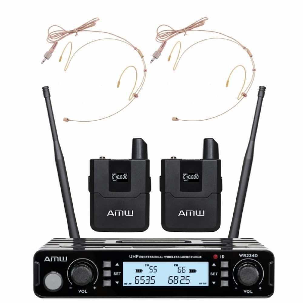 AMW BU250 - Kit Microfone Digital Diversity Sem Fio
