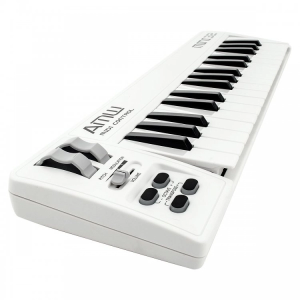 AMW Mini 32 White - Teclado controlador midi USB 32 teclas