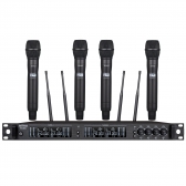 AMW AU7000 - Microfone Sem Fio Profissional 4 Canais Digital UHF Multibanda WR488Q + 4x WM80
