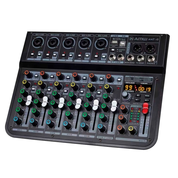AMW AM7 V3 - Mesa de Som Profissional 7 Canai