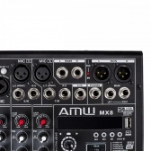 AMW MX8 v2 - Mesa  8 Canais 6 XLR Bluetooth EFX Interface USB