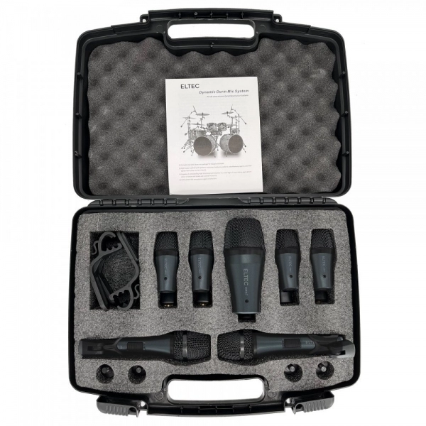 ELTEC DMA7 - Kit Com 7 Microfones de Bateria + Estojo Plástico