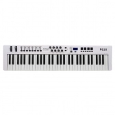 AMW P61X White - Teclado Controlador Midi USB com 61 Teclas PADs Faders e Knobs