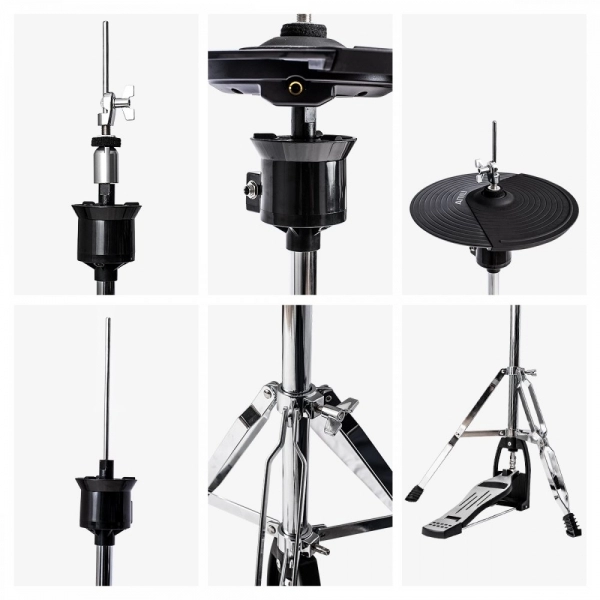 AMW ED11 Pro - Bateria Eletrônica All Mesh Dual Real Hi Hat Condução Tri zone Pratos Dual