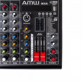 AMW MX8 v2 - Mesa  8 Canais 6 XLR Bluetooth EFX Interface USB