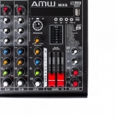 AMW MX8 v2 - Mesa  8 Canais 6 XLR Bluetooth EFX Interface USB