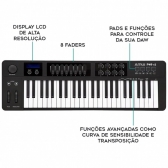 AMW P49 v2 - Teclado Controlador MIDI USB 49 Teclas 8 Faders 8 Knobs