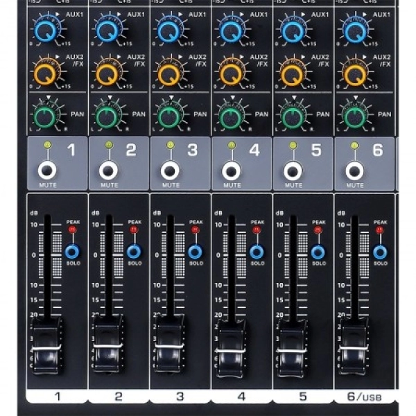 Amw Pm6 v2 - Mesa De Som 6 Canais 99 Efx DSP Interface USB Eq BT