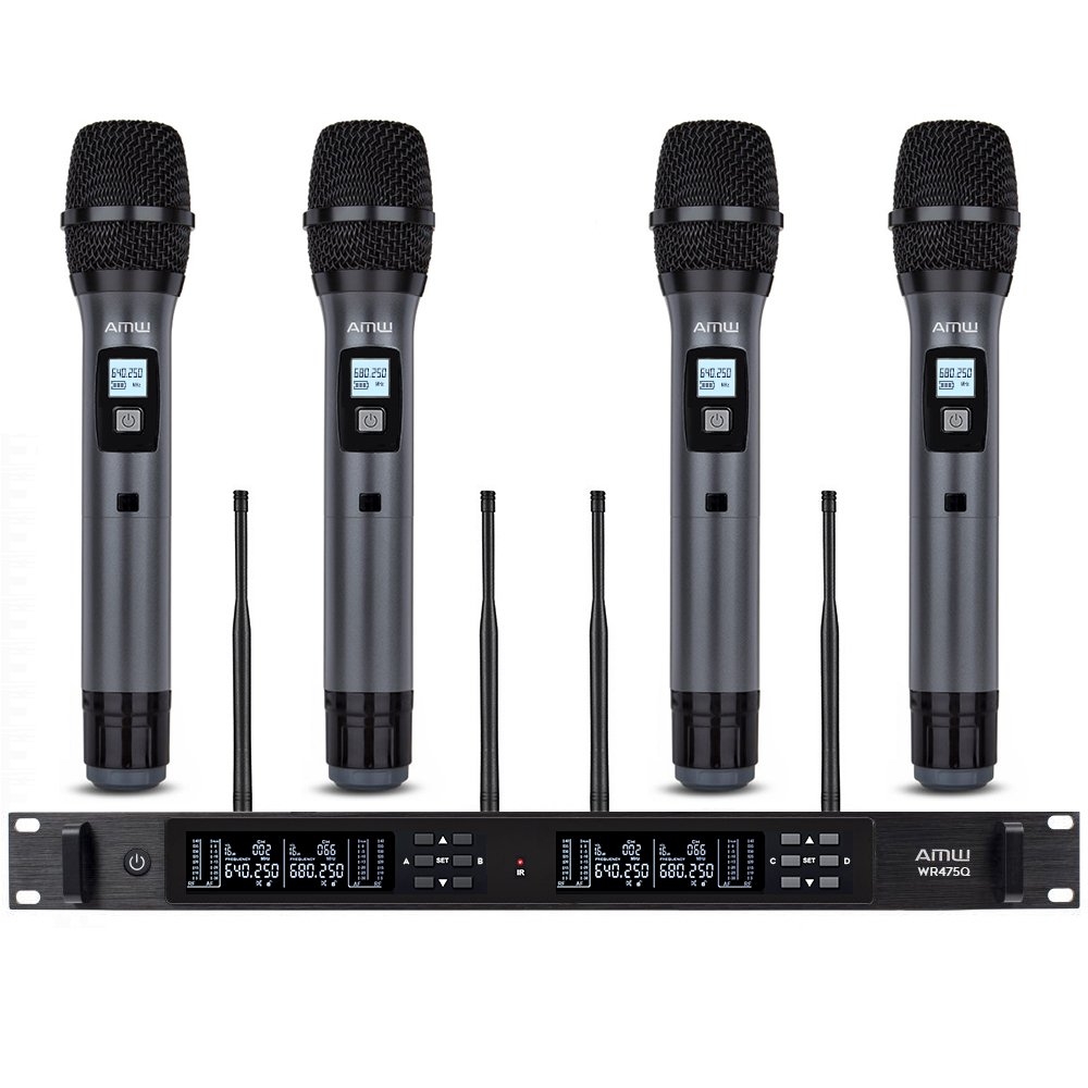 AMW AU5000 v2 - Microfone sem fio 4 Canais Digital + Case