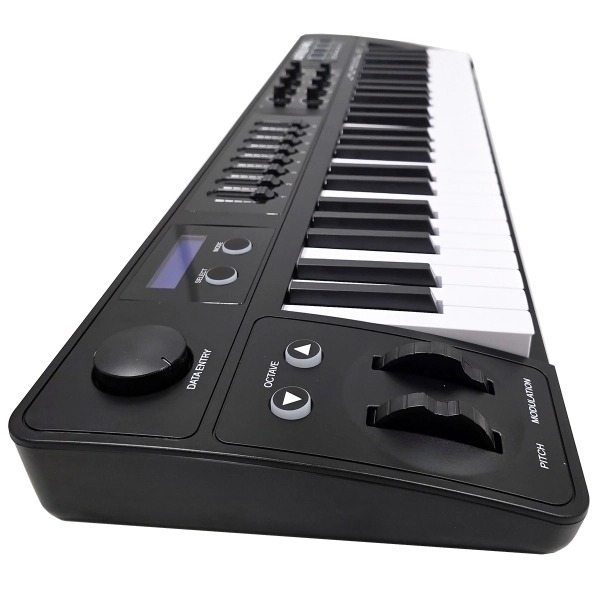 AMW P49 v2 - Teclado Controlador MIDI USB 49 Teclas 8 Faders 8 Knobs