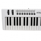 AMW P61X White - Teclado Controlador Midi USB com 61 Teclas PADs Faders e Knobs