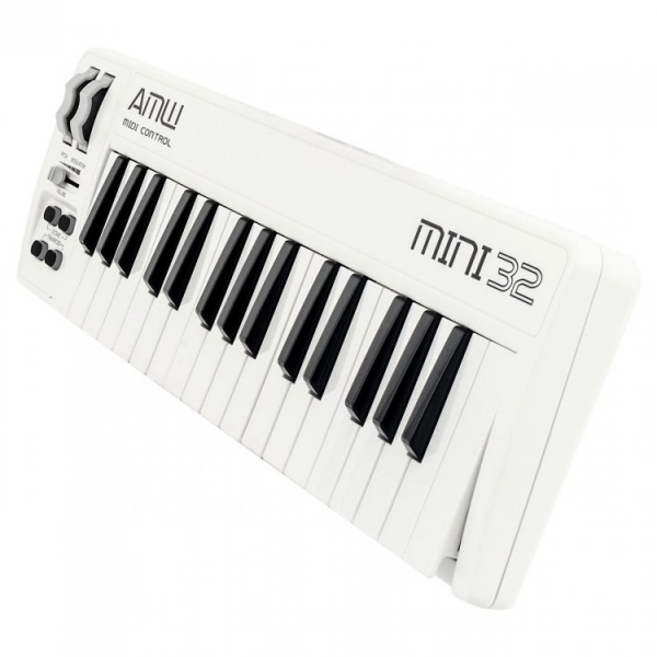 AMW Mini 32 White - Teclado controlador midi USB 32 teclas