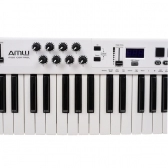AMW P61X White - Teclado Controlador Midi USB com 61 Teclas PADs Faders e Knobs
