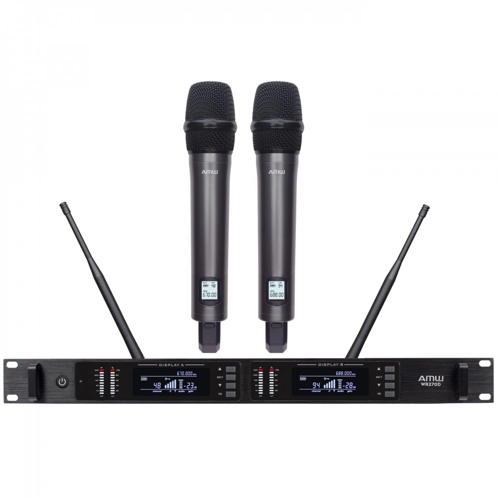 AMW AU400 v2 - Microfone sem fio Duplo Digital UHF Rack