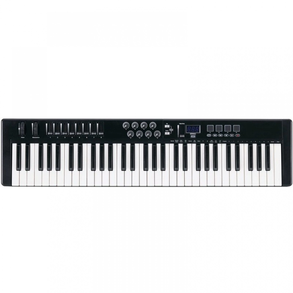 AMW P61X BLACK - Teclado Controlador Midi USB 61 Teclas c/ Pads