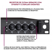 AMW AU7000 - Microfone Sem Fio Profissional 4 Canais Digital UHF Multibanda WR488Q + 4x WM80