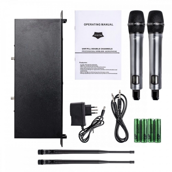 AMW AU400 v2 - Microfone sem fio Duplo Digital UHF Rack