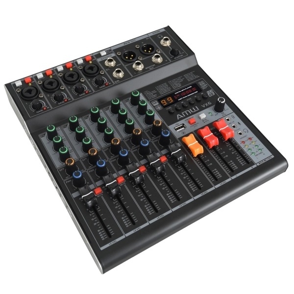 AMW VX6 - Mesa de Som 6 Canais 99 EFX Interface USB OTG LoopBack