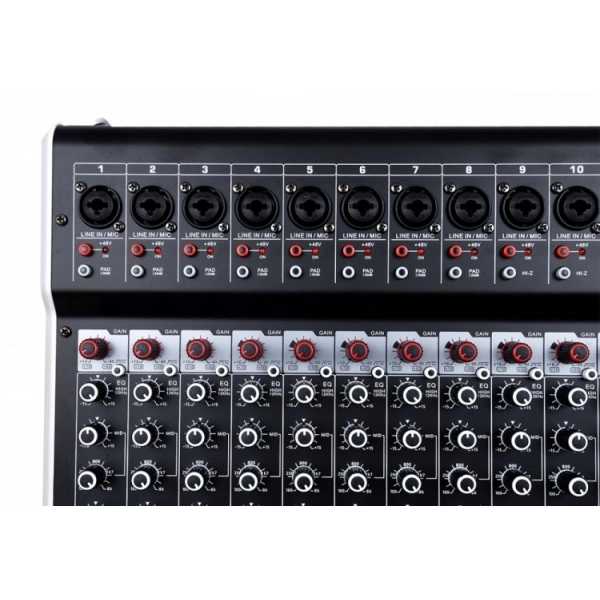 AMW Q12 v3 - Mesa de Som 12 Canais Combo 99 Efx Dsp 2 Aux Hi-Z Interface USB Eq BT