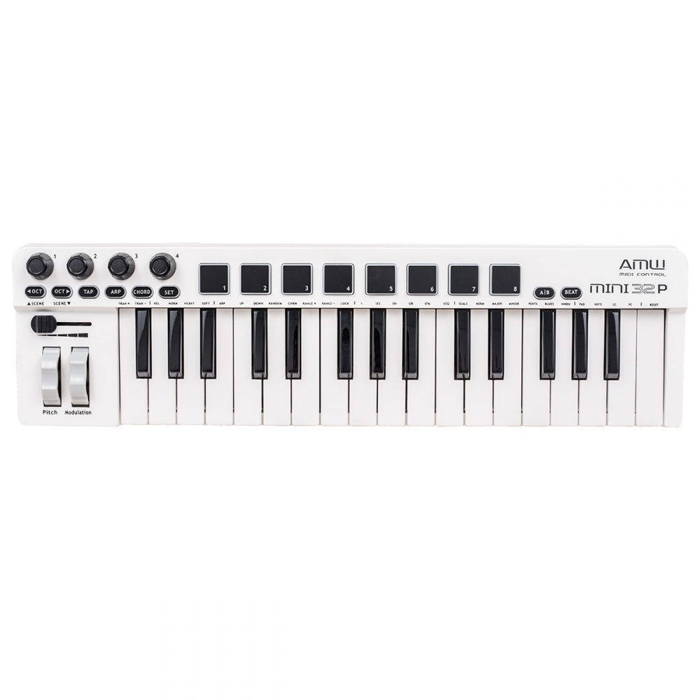 AMW Mini 32 PAD White - Teclado Controlador Midi