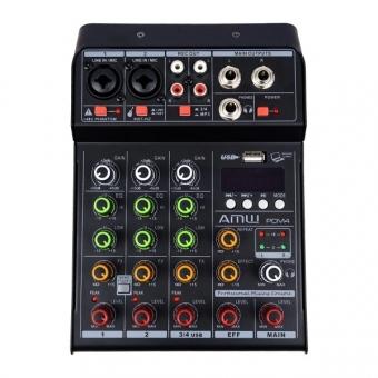 AMW PCM4 v2 Mesa de Som Compacta 4 Canais Echo XLR Interface