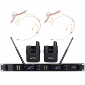 AMW BU400 v2 - Microfone sem fio Duplo Auricular Digital UHF Rack + Estojo