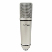 Amw AMC2 - Microfone Condensador XLR FET 34mm Banhado a Ouro + Shockmount