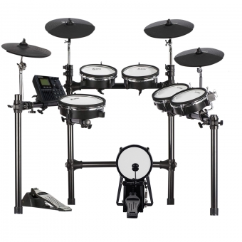 AMW ED8 Pro - Bateria Eletrônica PADs Mesh Dual Zone Pratos Dual + Choke