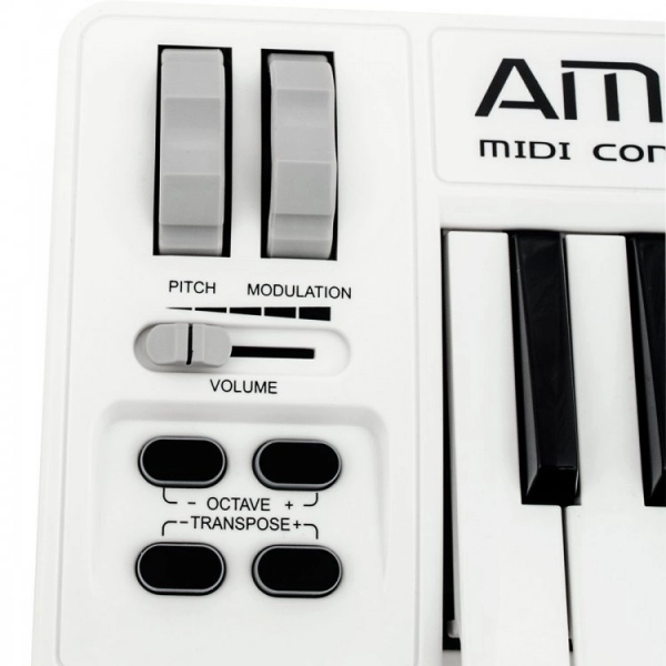 AMW Mini 32 White - Teclado controlador midi USB 32 teclas