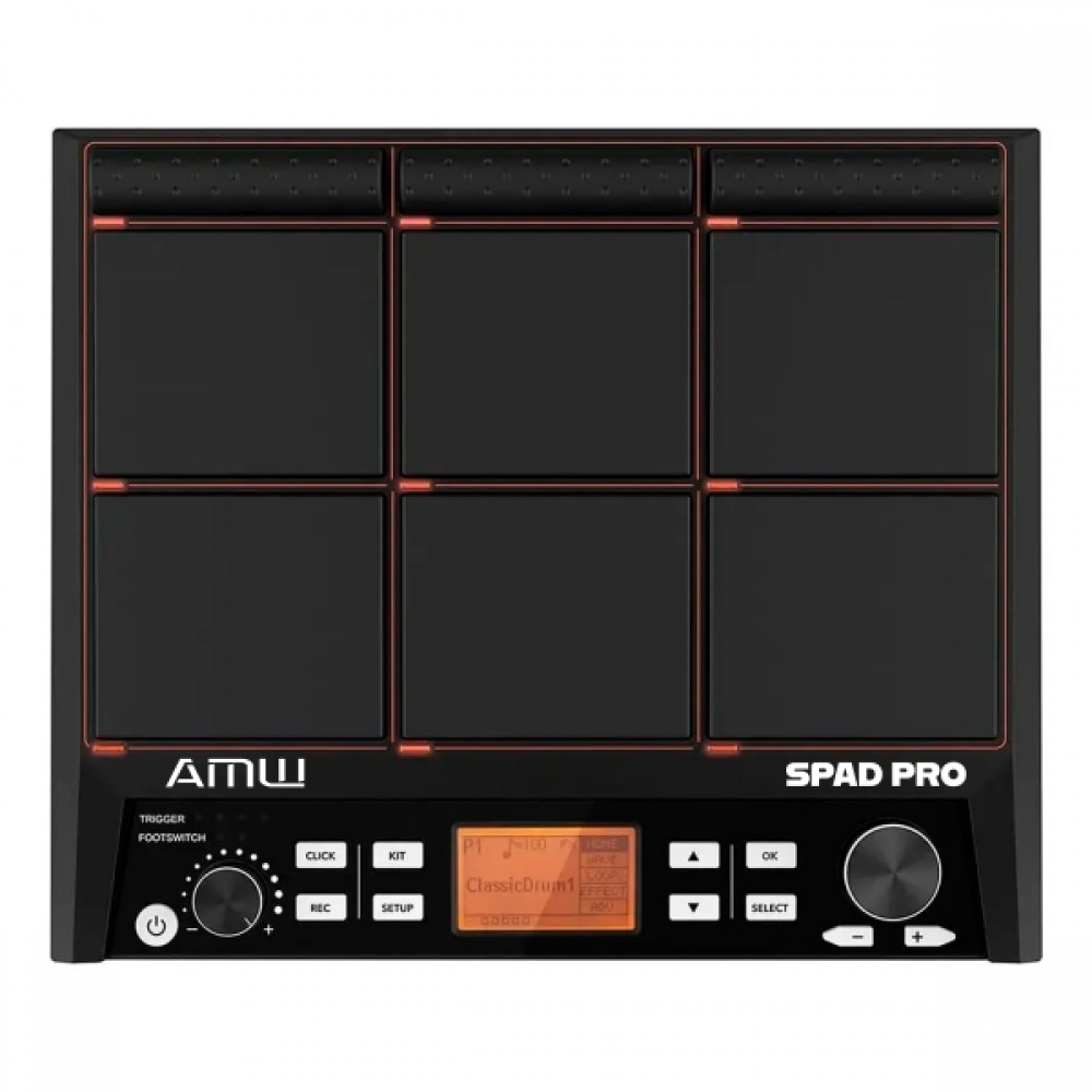 AMW Spad Pro - Sampler PAD Percussão 9 PADs Sons Externos SD 512 MB