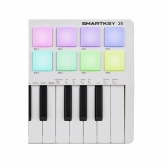 AMW Smartkey 25 White - Teclado Controlador Midi USB Teclas 8 PADs Knobs