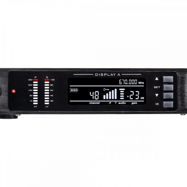 AMW AU400 v2 - Microfone sem fio Duplo Digital UHF Rack