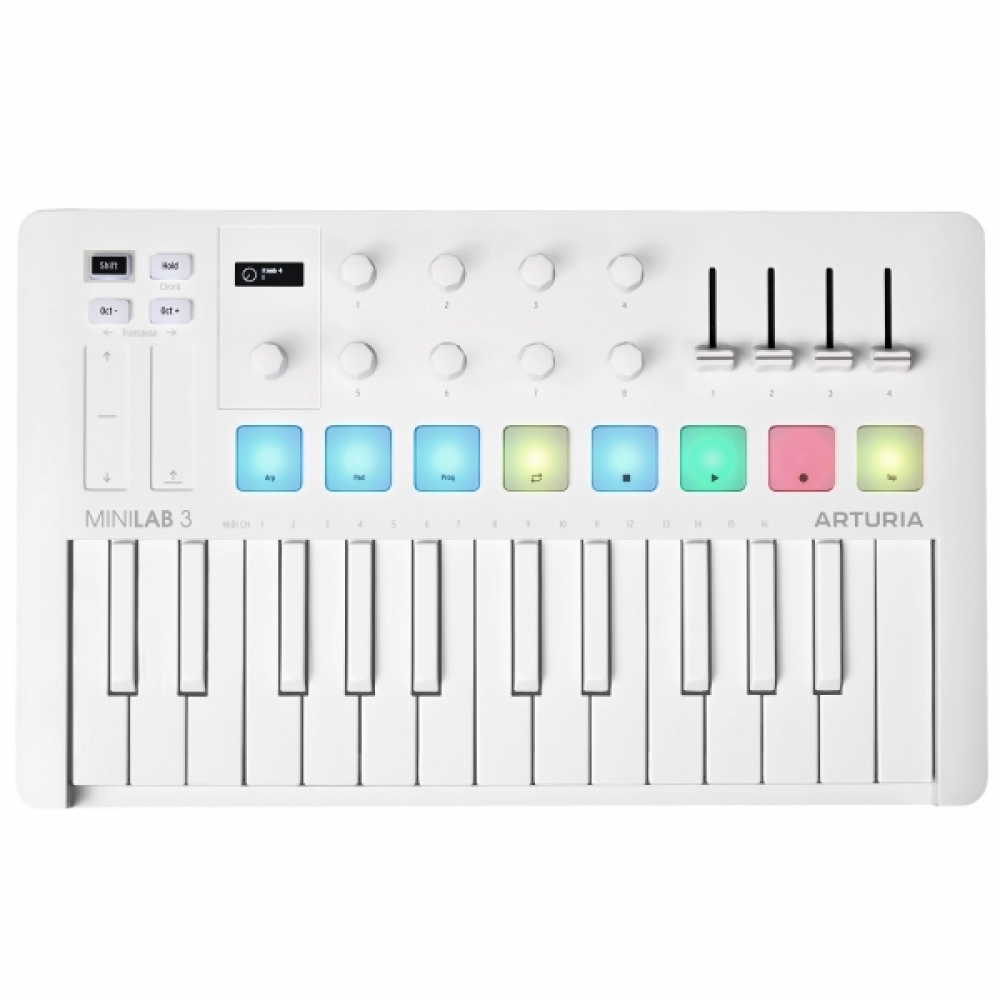 Arturia Minilab V3 Alpine W - Teclado Controlador Midi USB 25 Teclas e Display