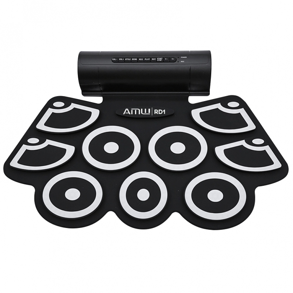 AMW RD1 - Bateria Eletrônica Roll On Com Dois Alto falantes, acessórios e 7 timbres
