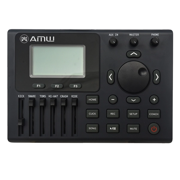 AMW ED8 Pro - Bateria Eletrônica PADs Mesh Dual Zone Pratos Dual + Choke