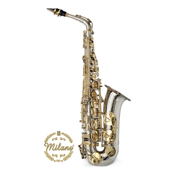 Milano Saxofone Alto - Eb Niquelado Com Dourado C/ Estojo Loja
