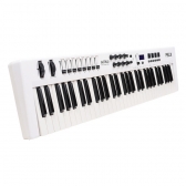 AMW P61X White - Teclado Controlador Midi USB com 61 Teclas PADs Faders e Knobs