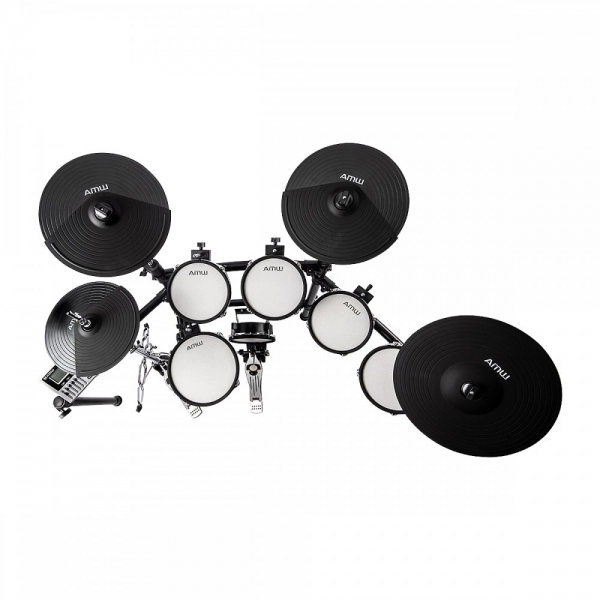 AMW ED11 Pro - Bateria Eletrônica All Mesh Dual Real Hi Hat Condução Tri zone Pratos Dual